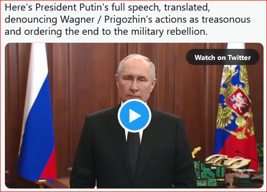 Russian President Vladimir Putin Full Speech After Moscow Armed Rebellion.PNG